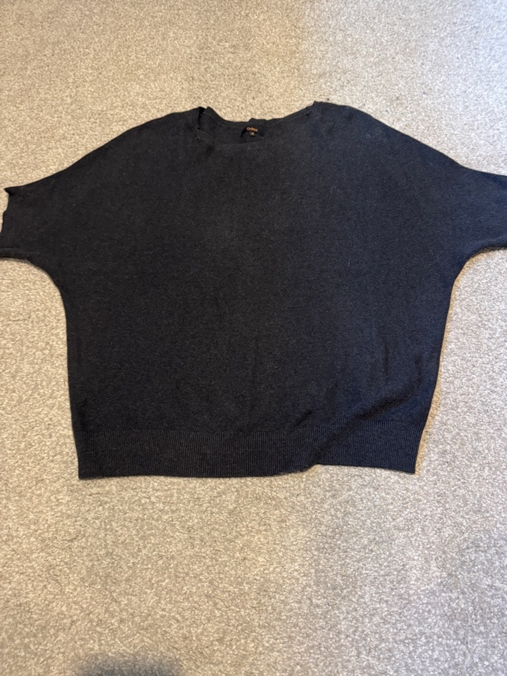 Quince short sleeve oversized sweater. Cotton cashmere blend Dolman style